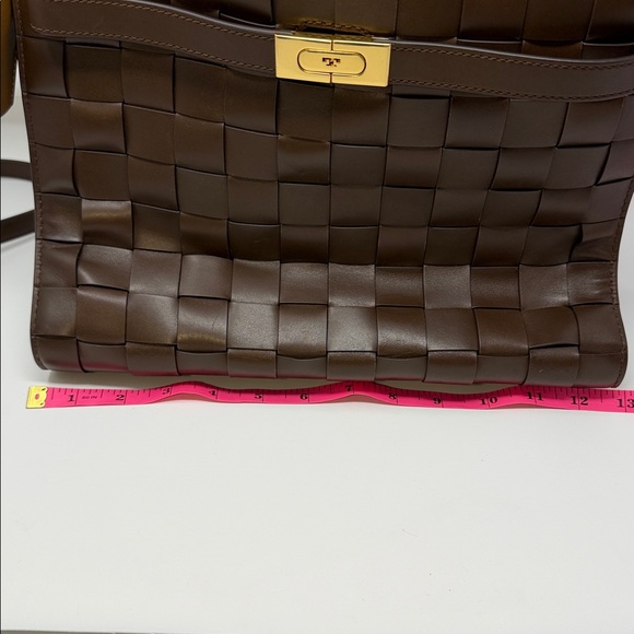 Tory Burch Lee Radziwill Woven Leather Double Bag - Picture 12 of 13
